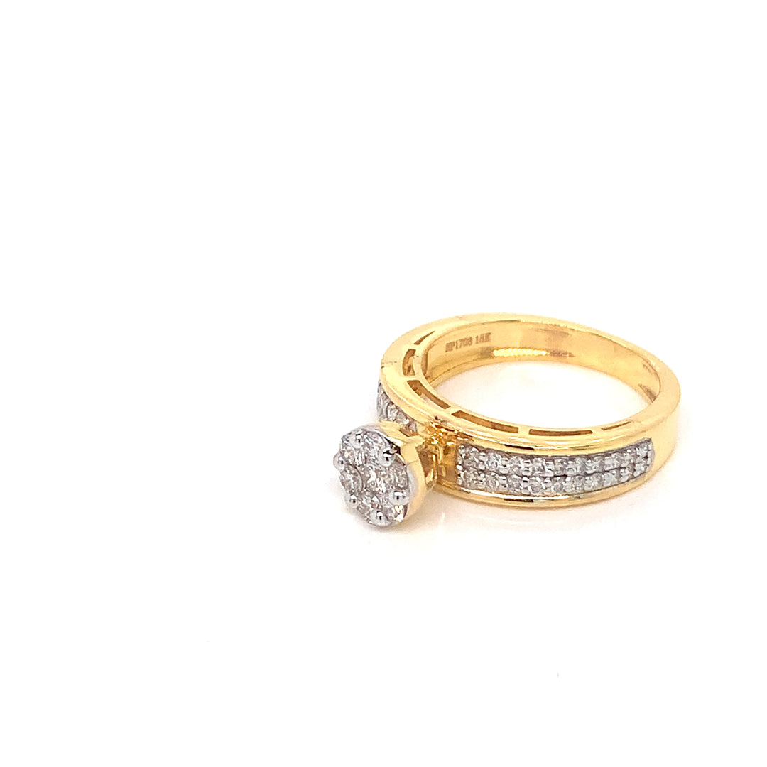 18K YG Engagement Diamond Ring-1pc