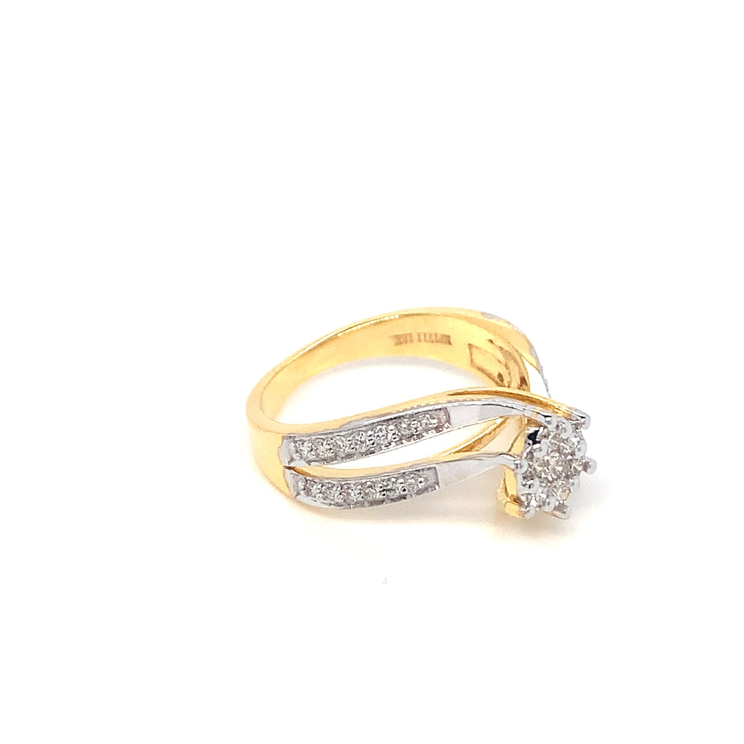 18K YG Fancy Diamond Ring-1pc