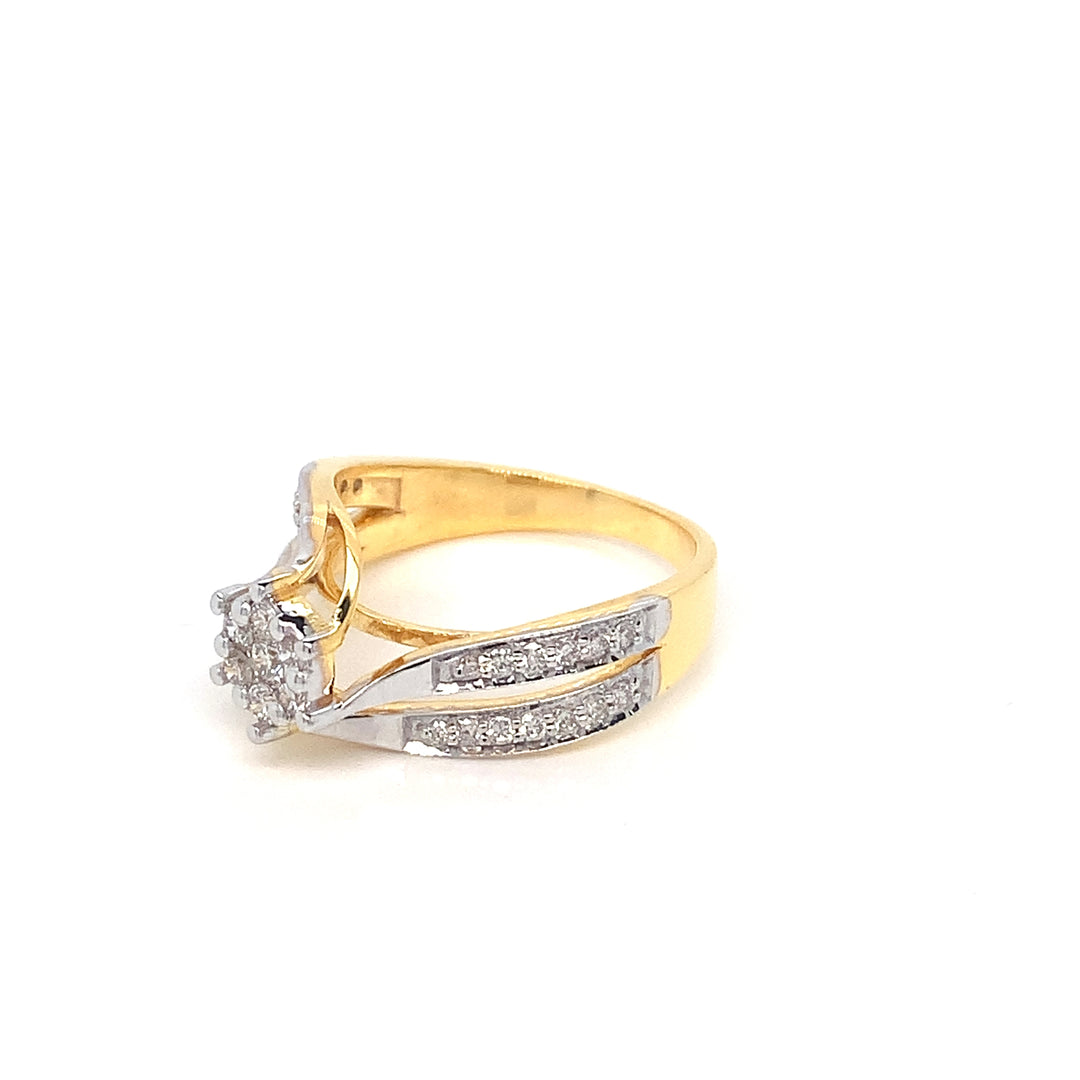 18K YG Fancy Diamond Ring-1pc