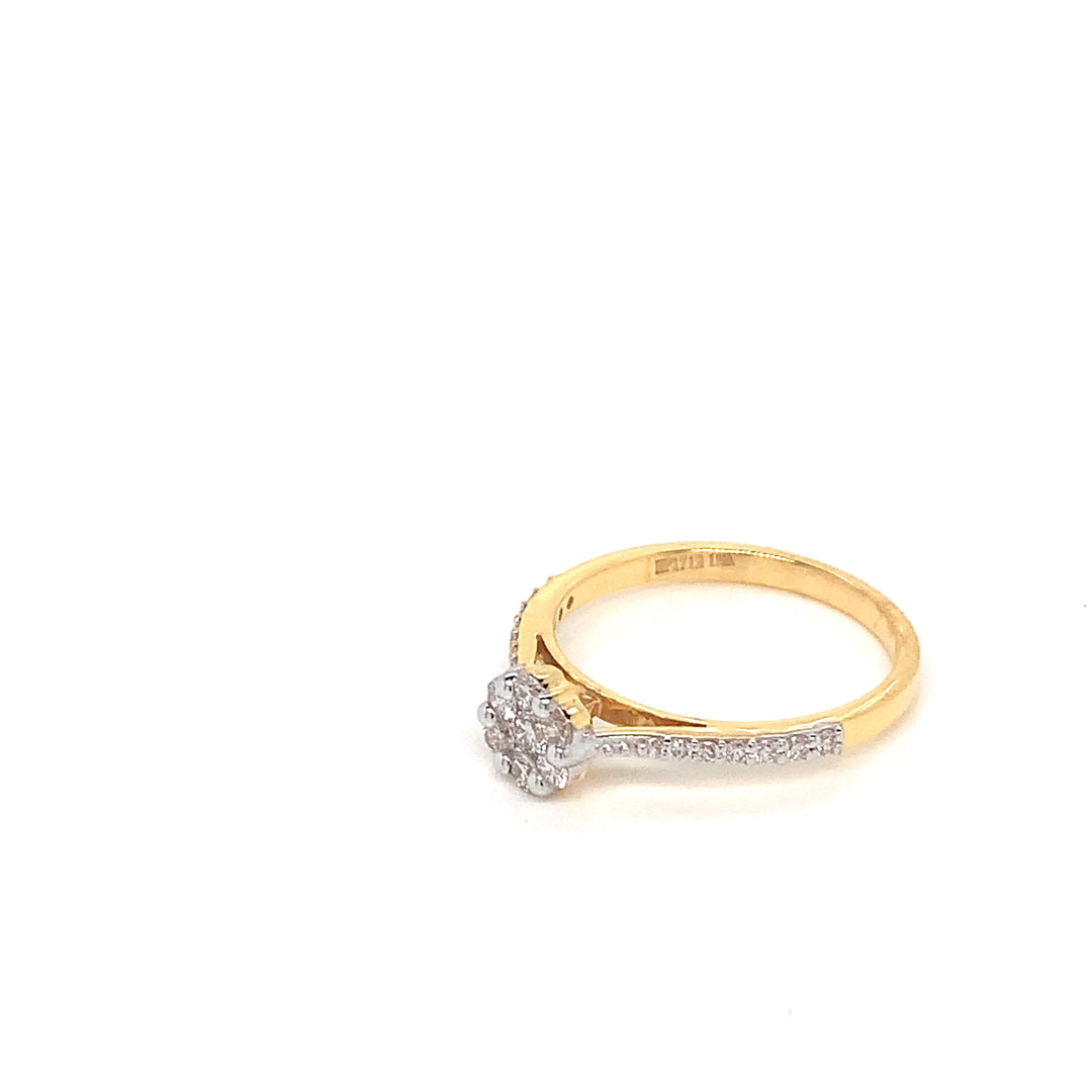 18K YG Engagement Diamond Ring-1pc