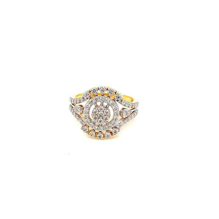 18K YG Cluster Diamond Ring-1pc