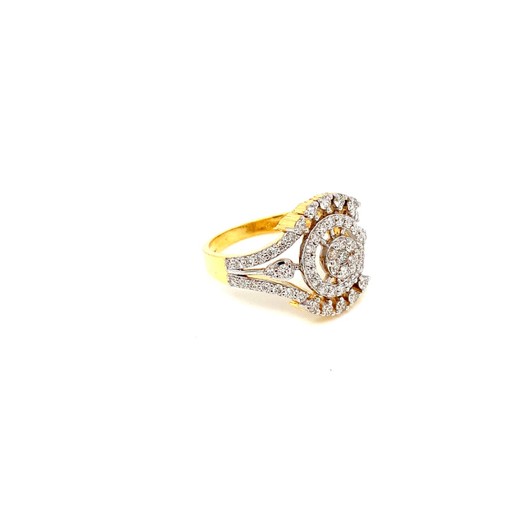 18K YG Cluster Diamond Ring-1pc