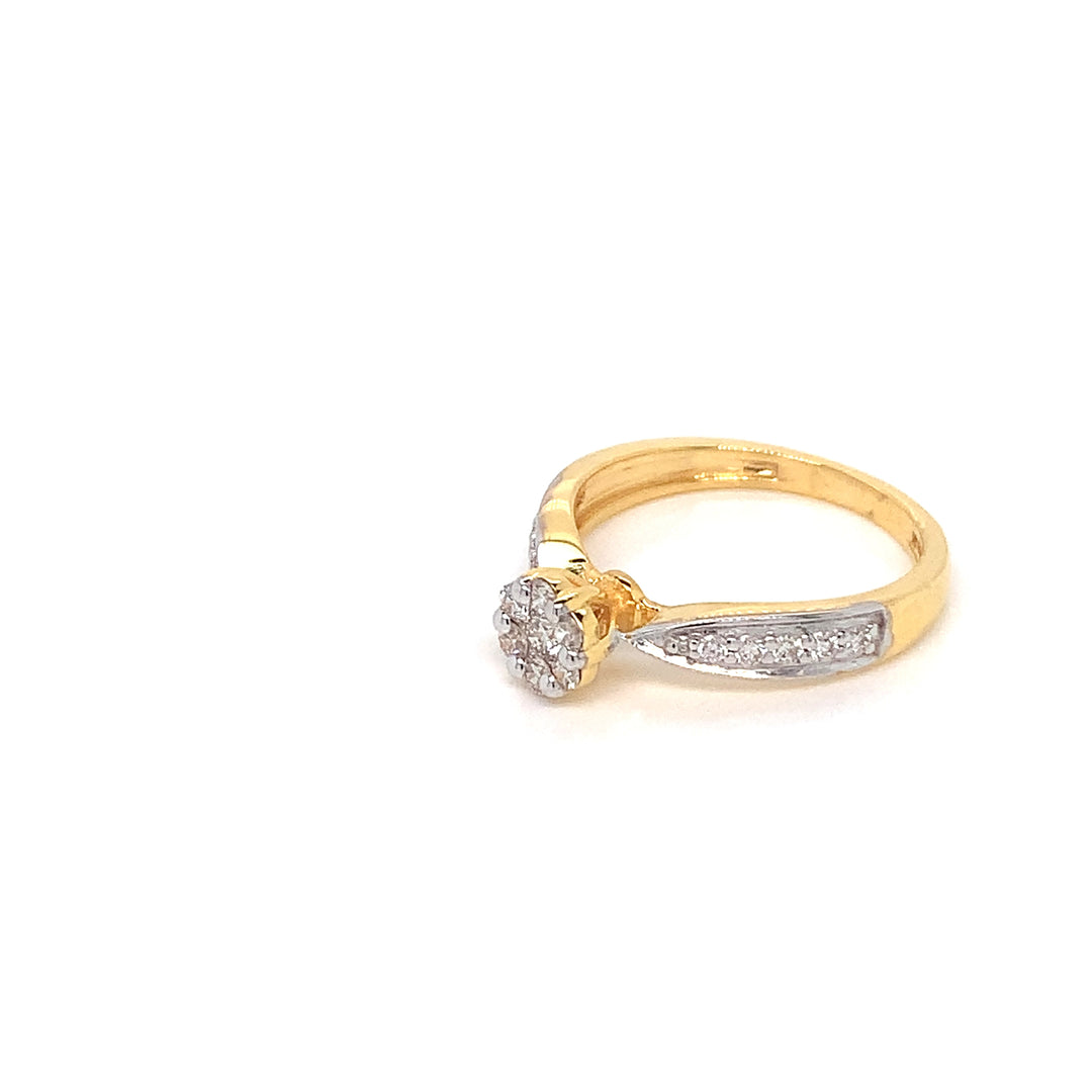 18K YG Engagement Diamond Ring-1pc