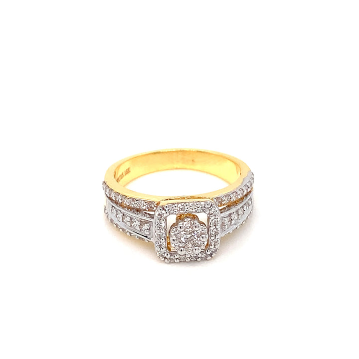 18K YG Cluster Diamond Ring-1pc