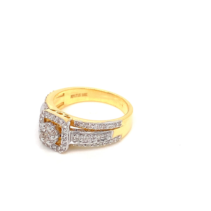 18K YG Cluster Diamond Ring-1pc