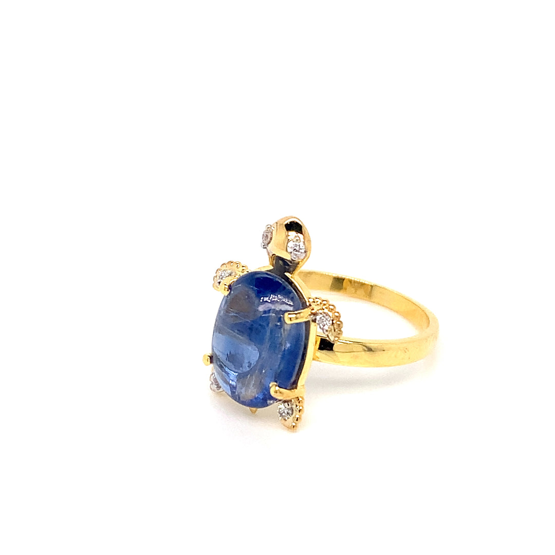 14K YG Tortoise Diamond, Kynite Ring-1pc