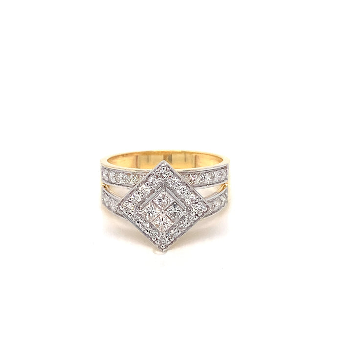 14K YG Fancy Diamond Ring-1pc