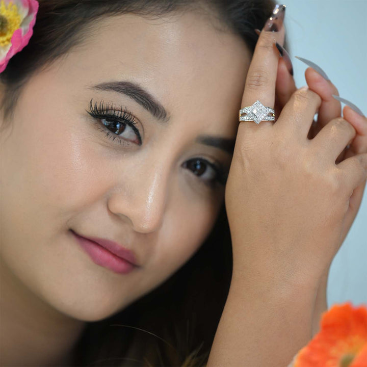 14K YG Fancy Diamond Ring-1pc