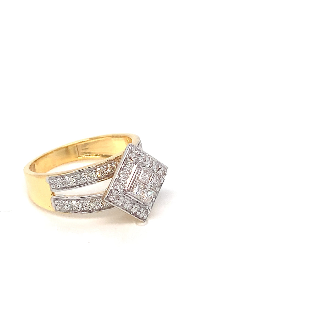 14K YG Fancy Diamond Ring-1pc