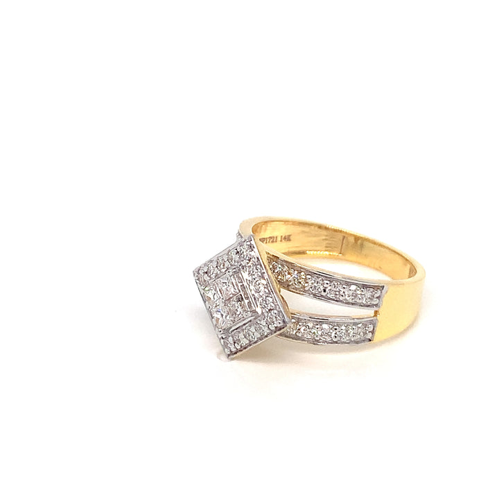 14K YG Fancy Diamond Ring-1pc