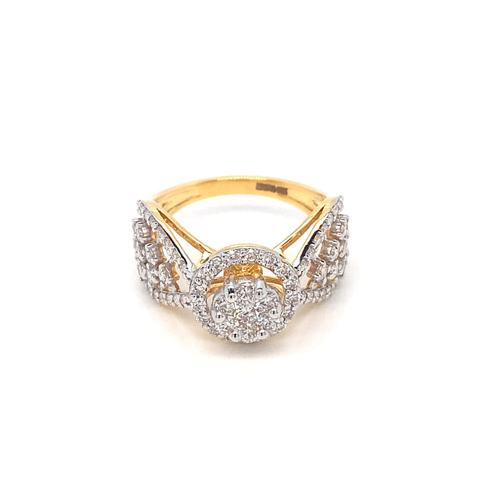 18K YG Cluster Diamond Ring-1pc