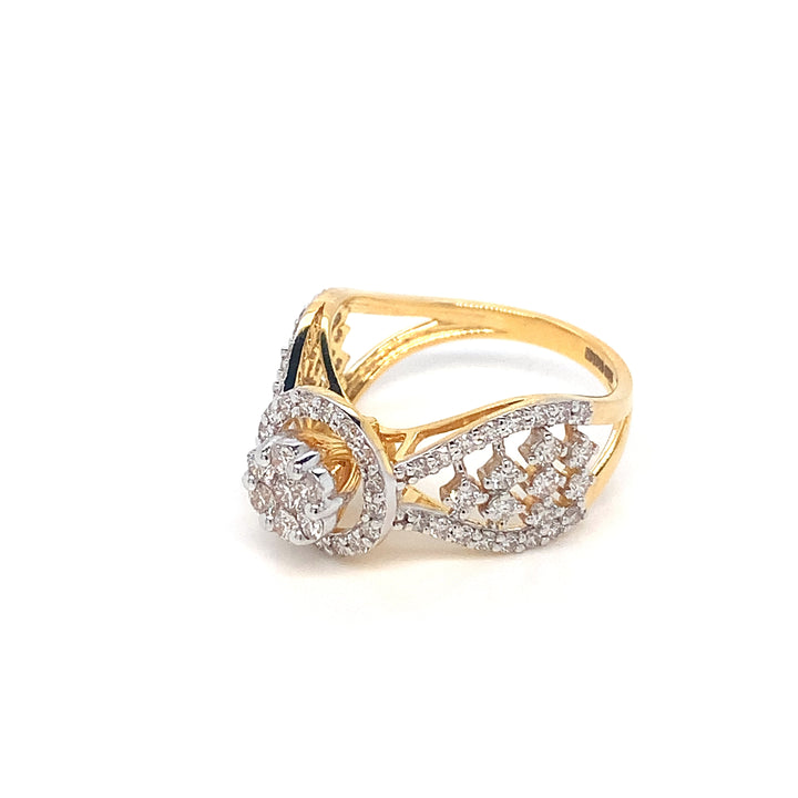 18K YG Cluster Diamond Ring-1pc