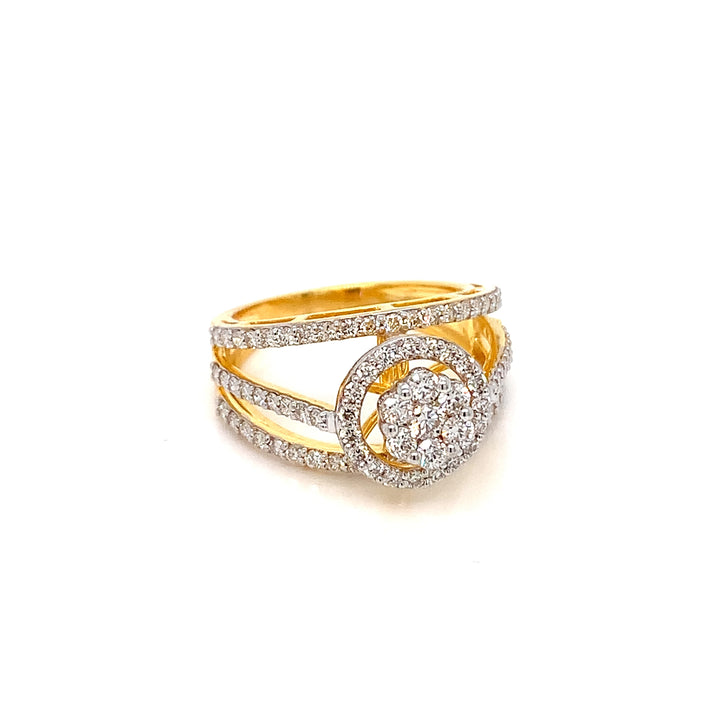 18K YG Cluster Diamond Ring-1pc