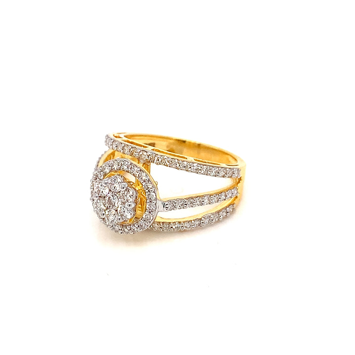 18K YG Cluster Diamond Ring-1pc