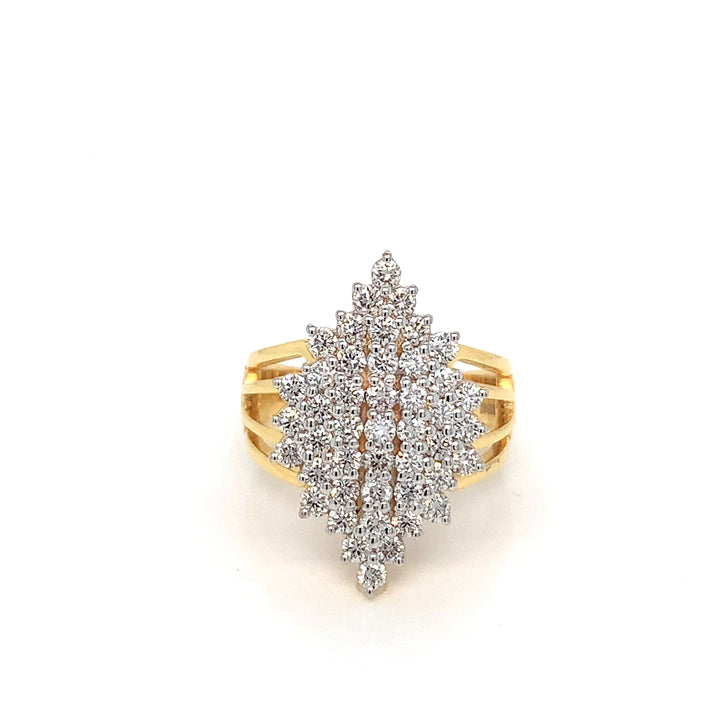 18K YG Cluster Diamond Ring-1pc