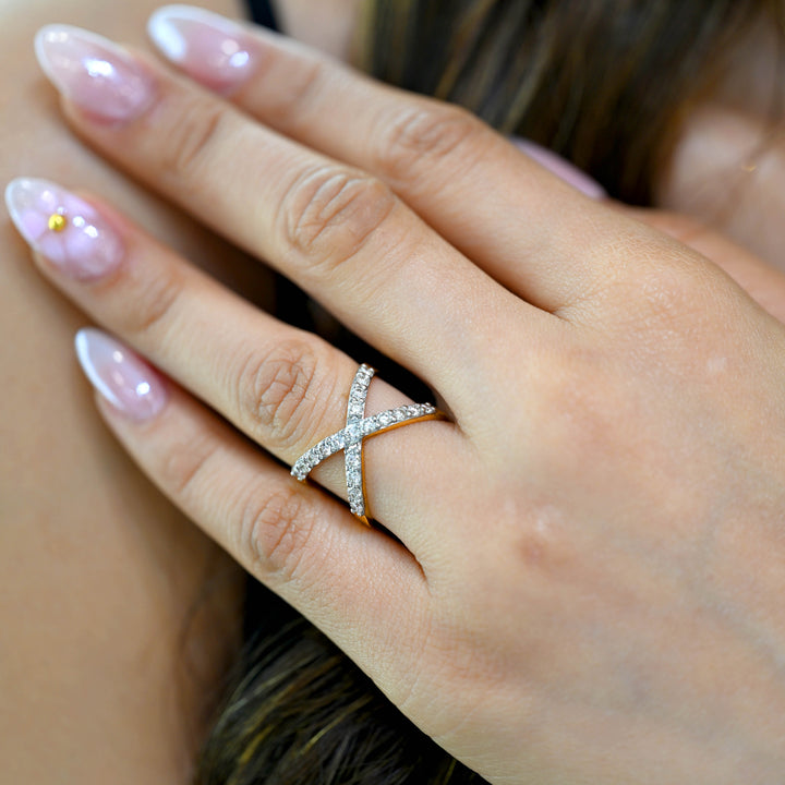 18K YG Cluster Diamond Ring-1pc