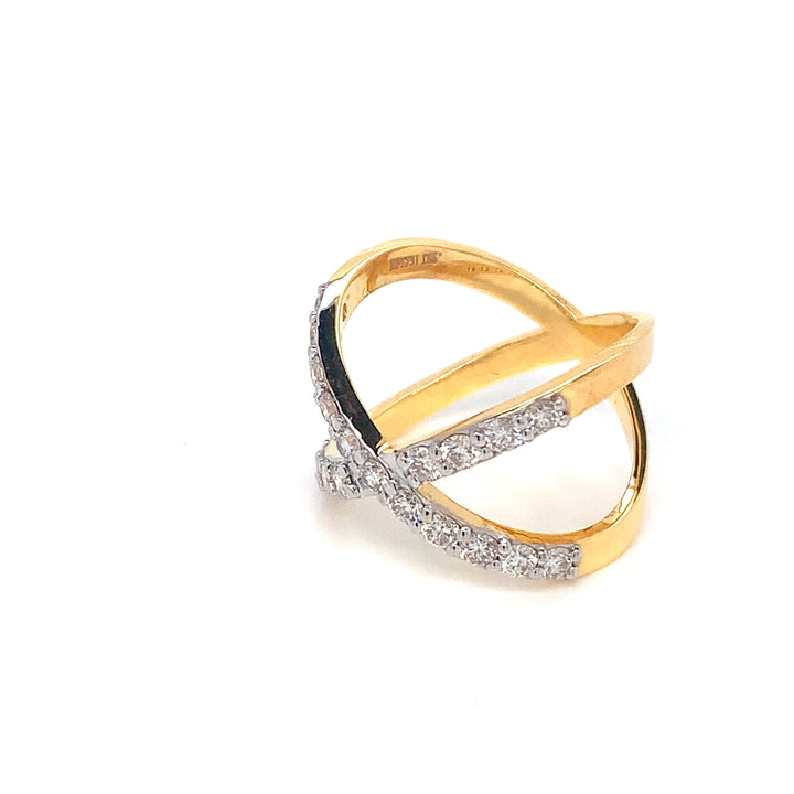 18K YG Cluster Diamond Ring-1pc