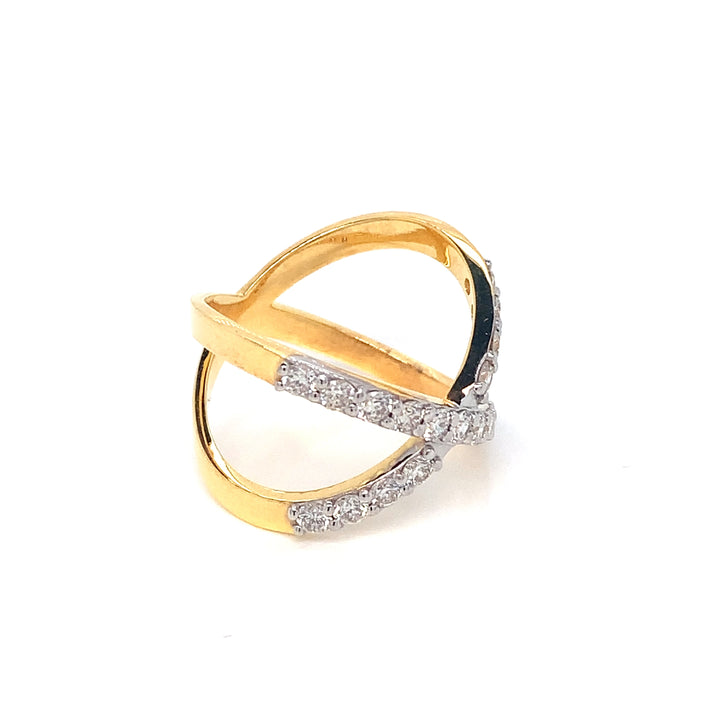 18K YG Cluster Diamond Ring-1pc