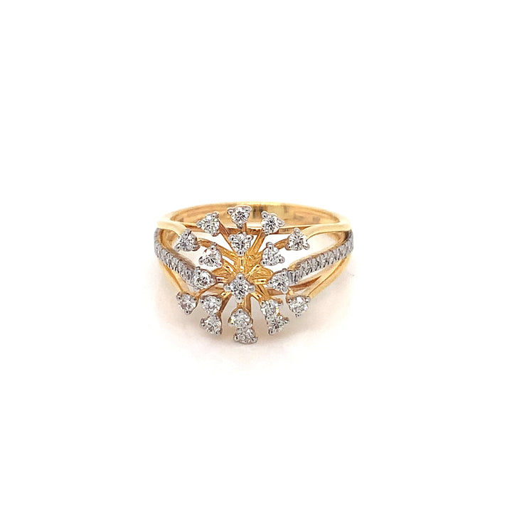 18K YG Cluster Diamond Ring-1pc
