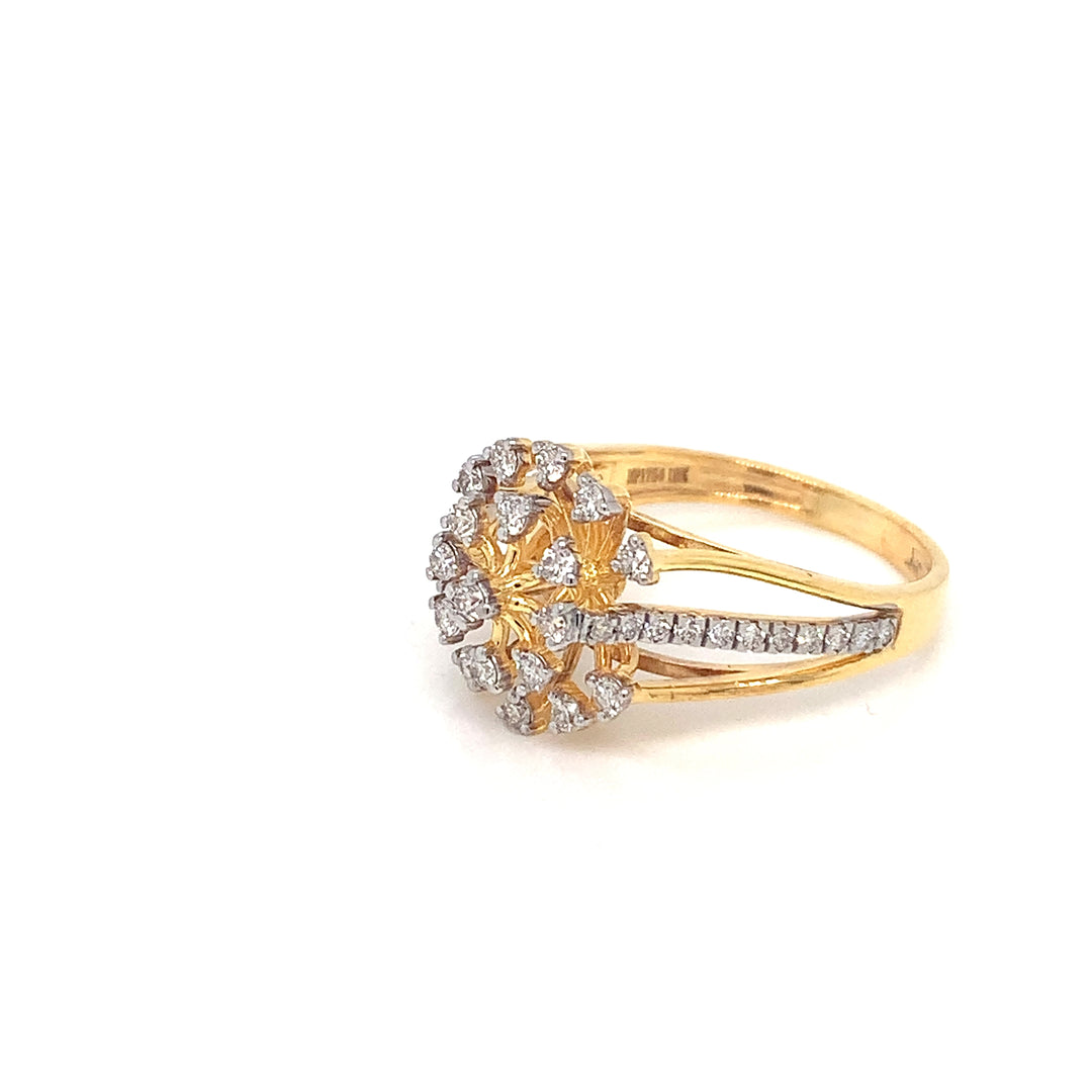 18K YG Cluster Diamond Ring-1pc