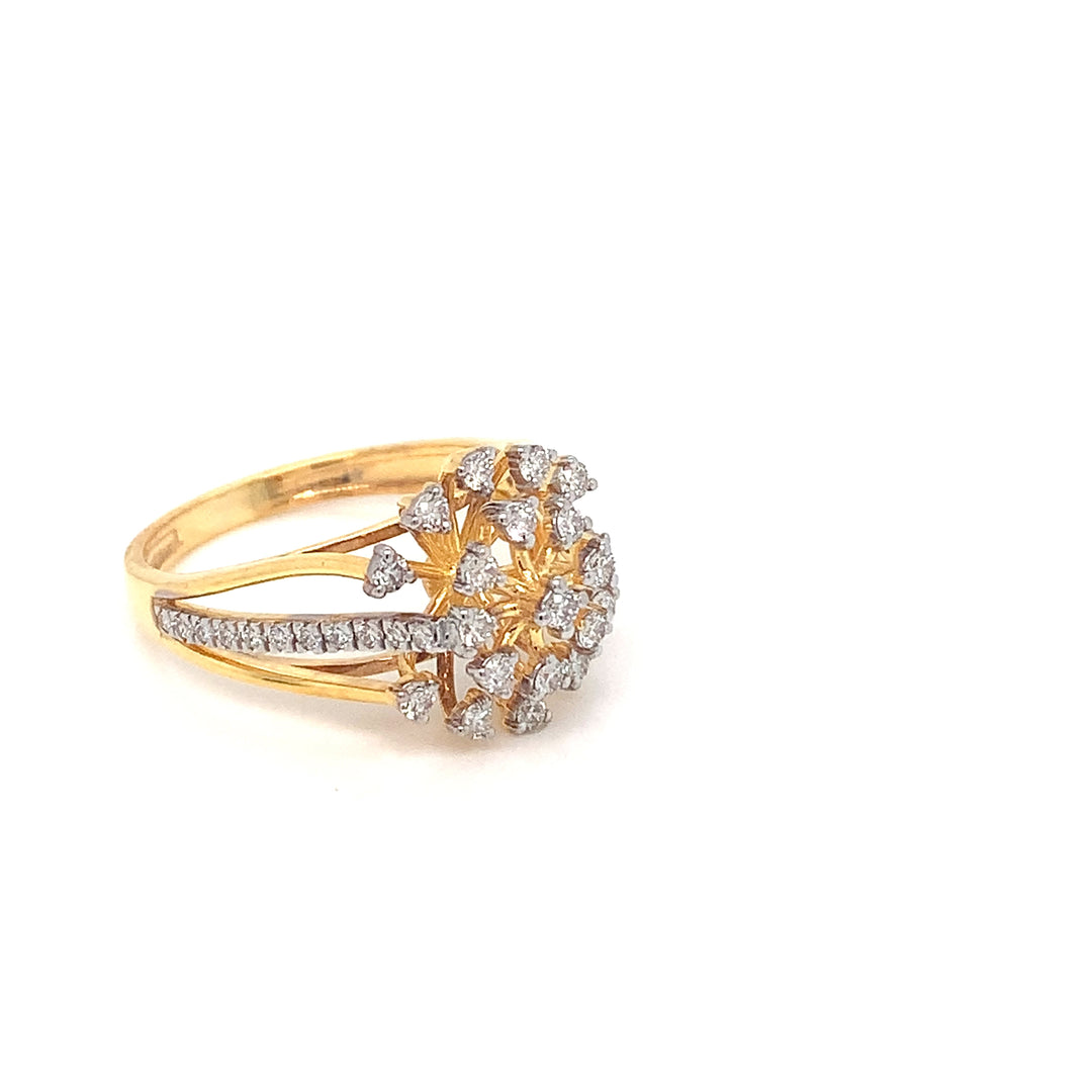 18K YG Cluster Diamond Ring-1pc