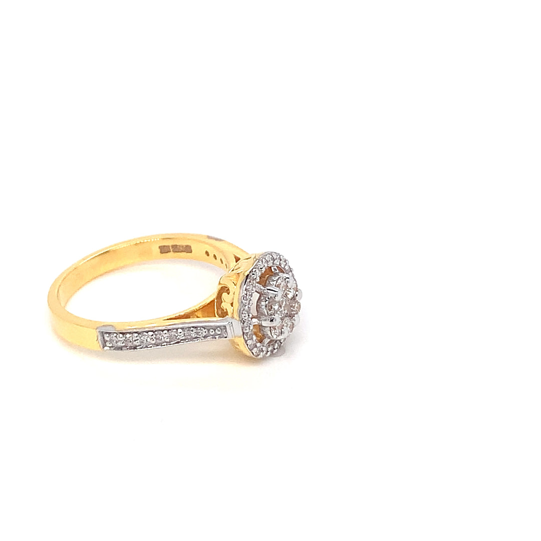 18K YG Engagement Diamond Ring-1pc