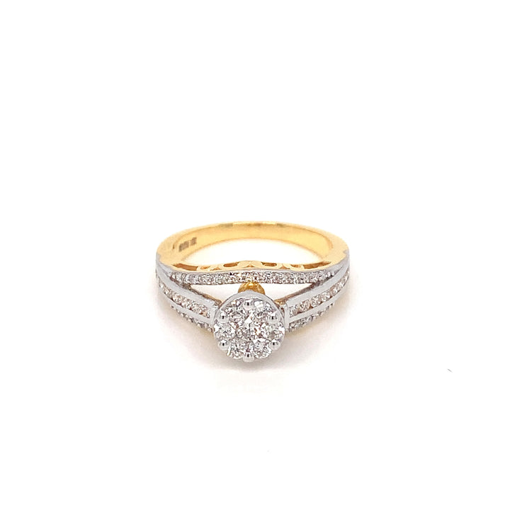18K YG Cluster Diamond Ring-1pc