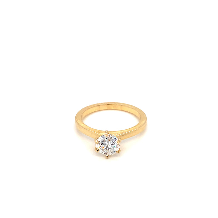 18K YG Women Solitaire Diamond Ring- 1pc