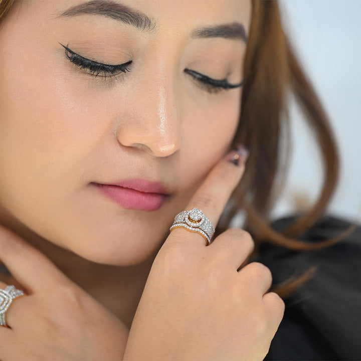 18K YG Bridal Diamond Ring-1pc