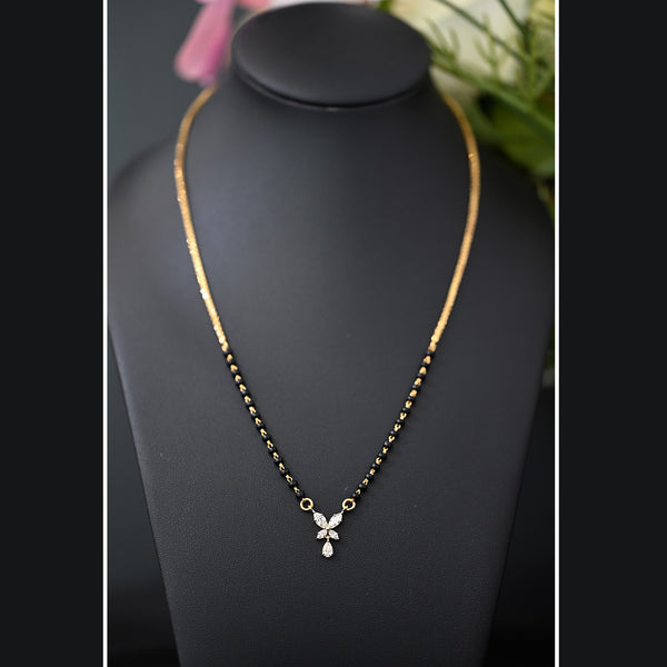 18K YG Cluster Diamond Mangalsutra with 22K Chain-1pc