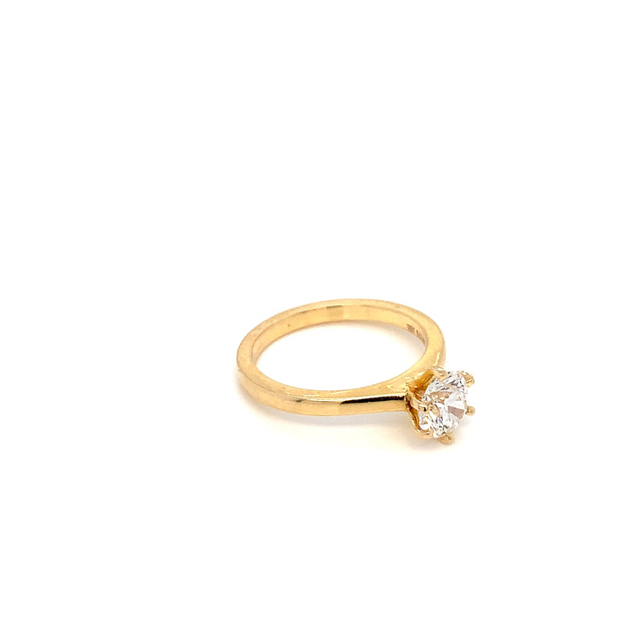 18K YG Women Solitaire Diamond Ring- 1pc