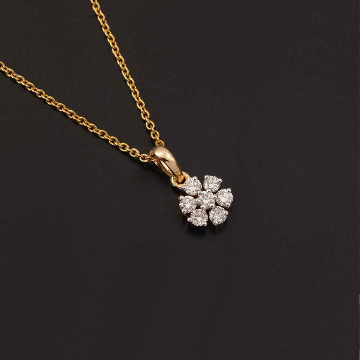 14K YG Flower Diamond Pendant-1pc