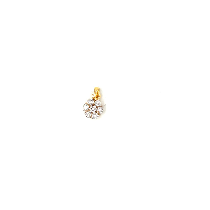14K YG Flower Diamond Pendant-1pc
