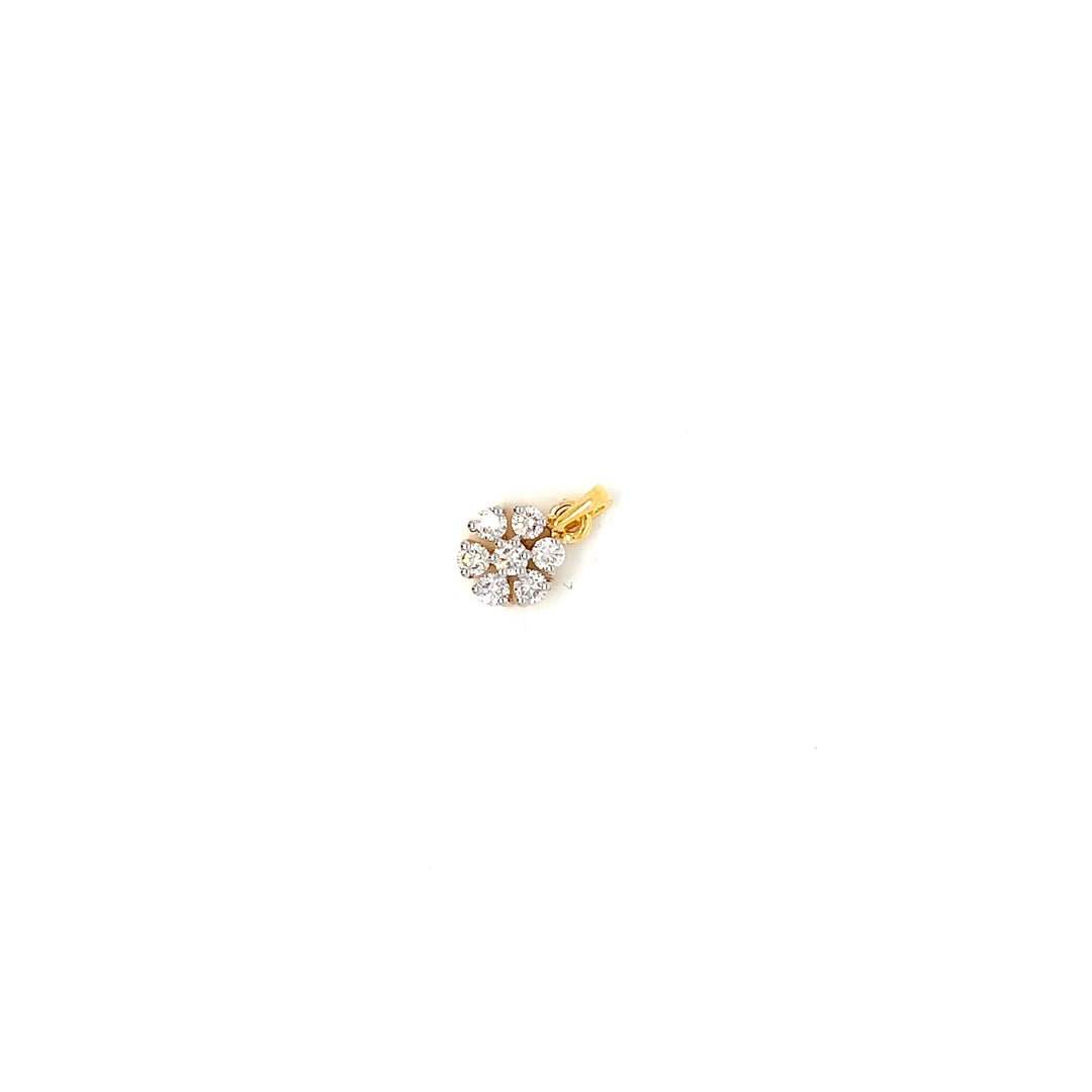 14K YG Flower Diamond Pendant-1pc