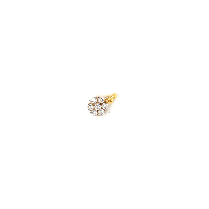 14K YG Flower Diamond Pendant-1pc