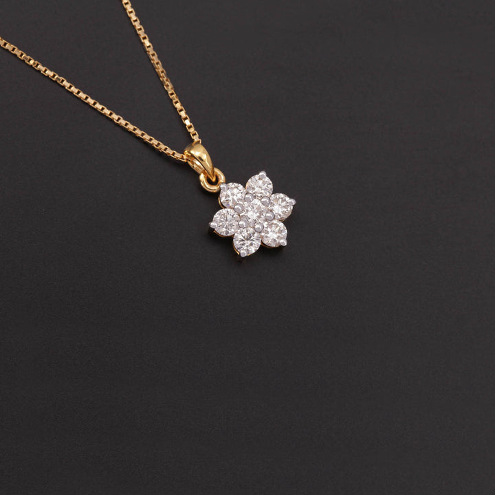 14K YG Star Diamond Pendant-1pc