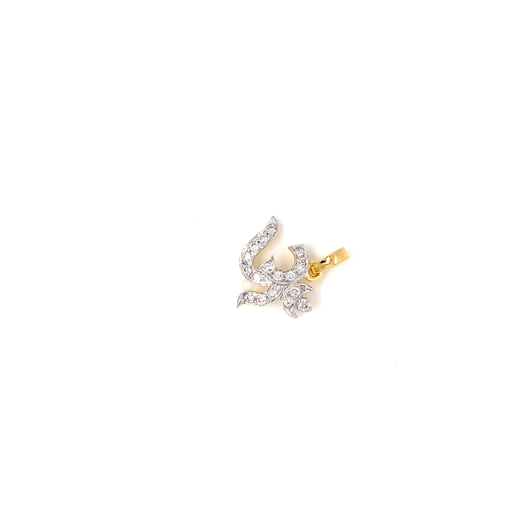 14K YG OM Diamond Pendant-1pc
