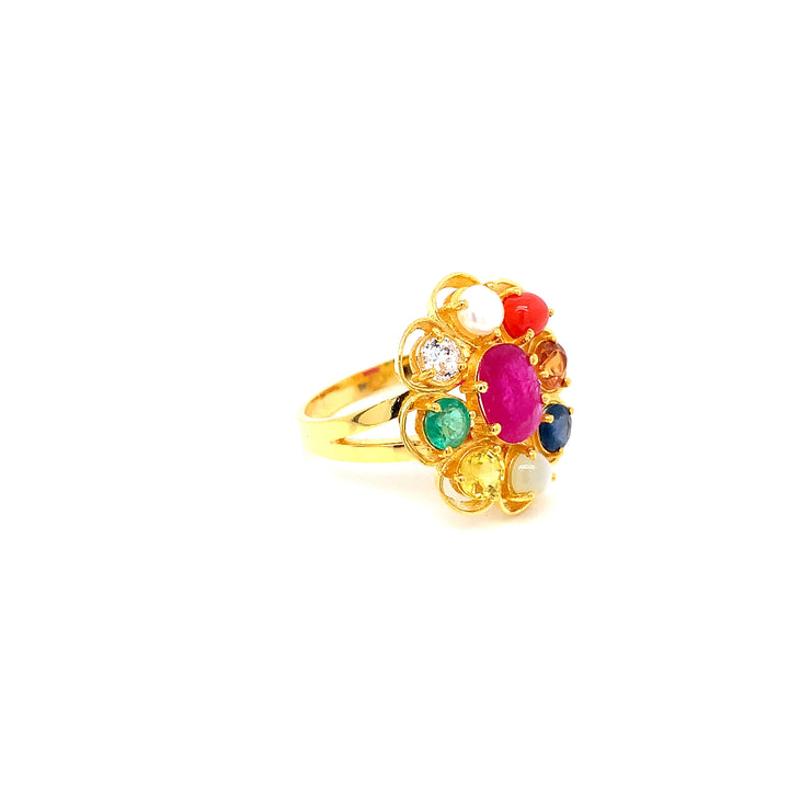 22K YG Navaratna Ring-1pc