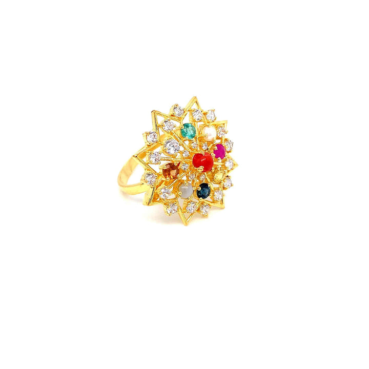 22K YG Navaratna Ring-1pc