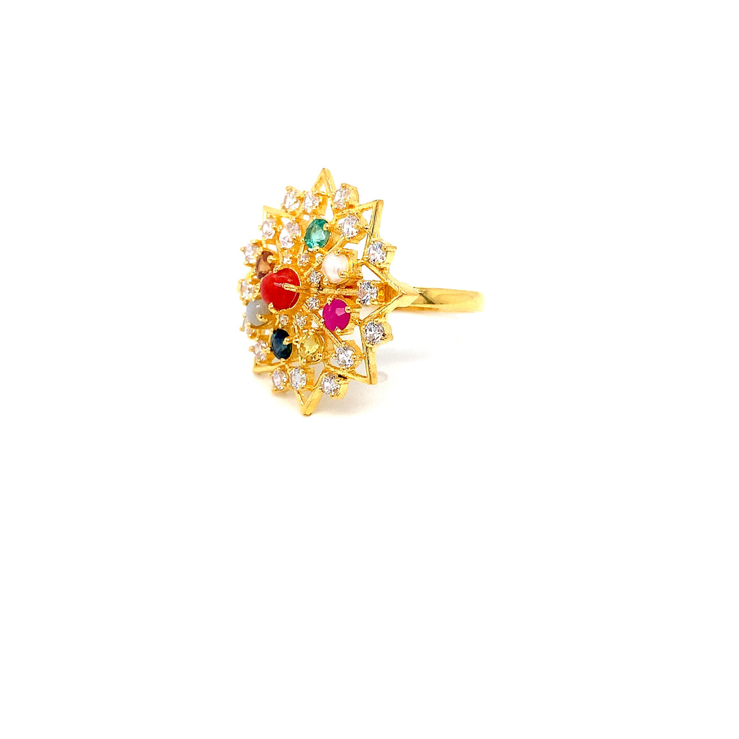 22K YG Navaratna Ring-1pc