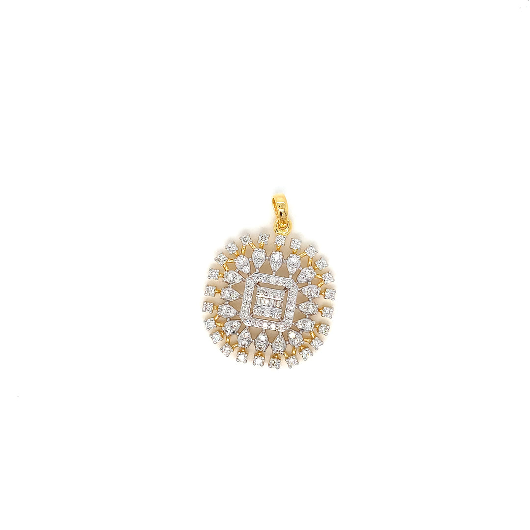 14K YG Fancy Diamond Pendant-1pc