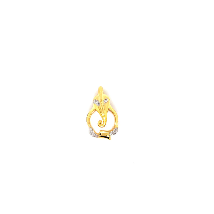 14K YG Ganesh Diamond with FWP Pendant-1pc