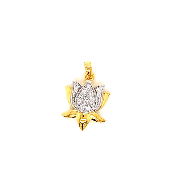 14K YG Cluster Diamond Pendant-1pc