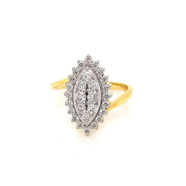 14K YG Cluster Diamond Ring-1pc