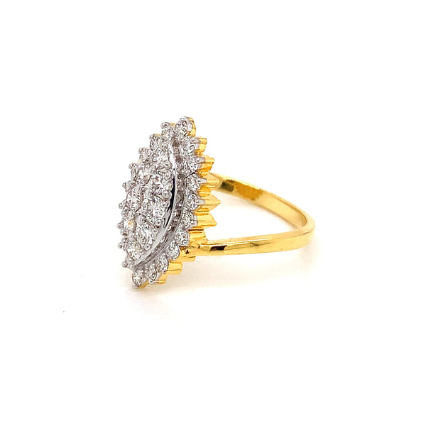 14K YG Cluster Diamond Ring-1pc