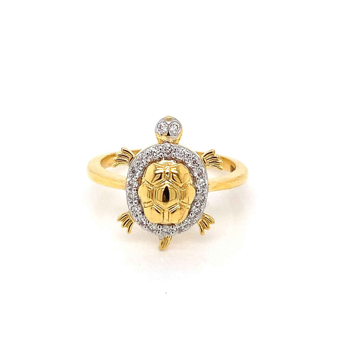 18K YG Turtle Diamond Ring-1pc