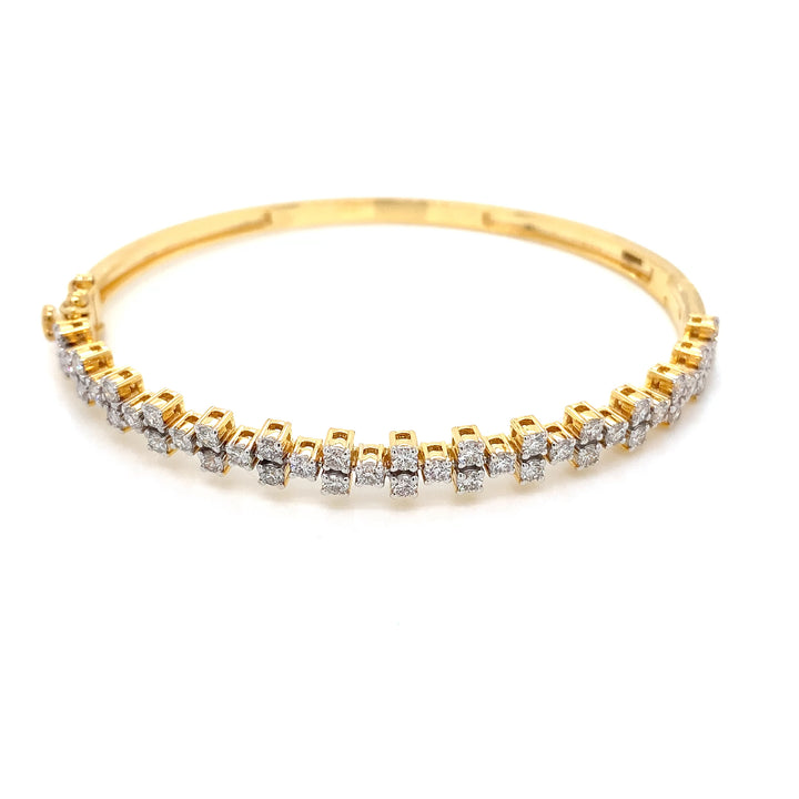 9K YG Screw Diamond Bangle-1pc