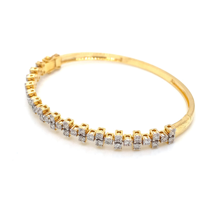 9K YG Screw Diamond Bangle-1pc