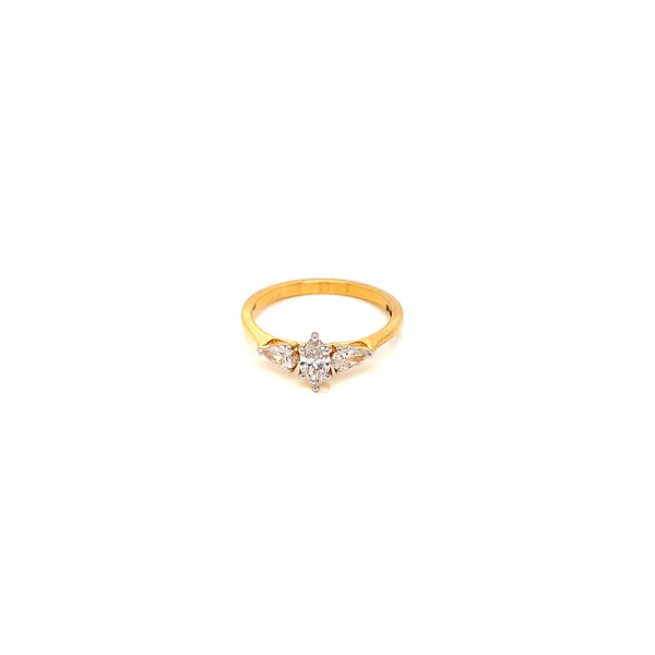 14K YG Cluster Diamond Ring-1pc