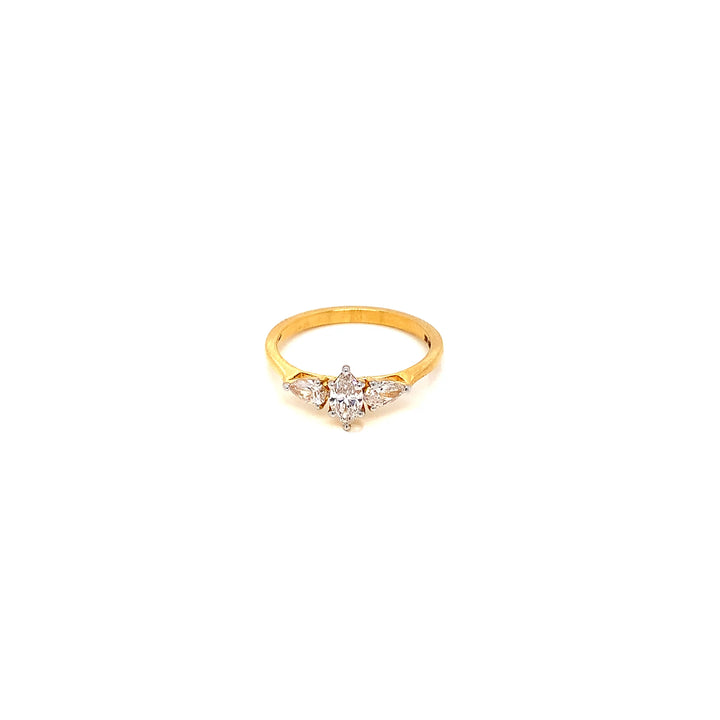 14K YG Cluster Diamond Ring-1pc